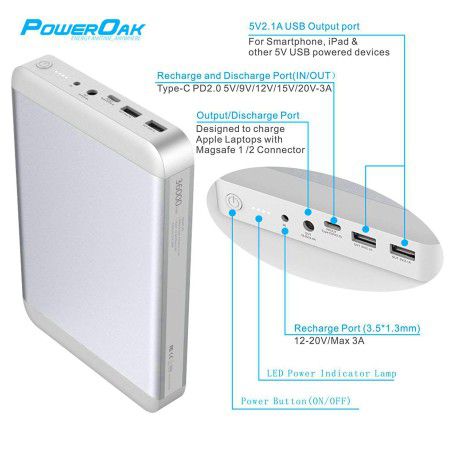 PowerOak - Power bank MacBook PowerOak K3 133 Wh / 36.000 mAh - Power bank - K3