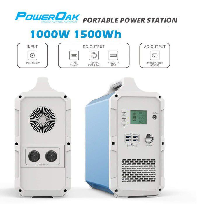 PowerOak - Generatore solare PowerOak PS8 EB150 1.500Wh AC/DC - Power bank - PS8