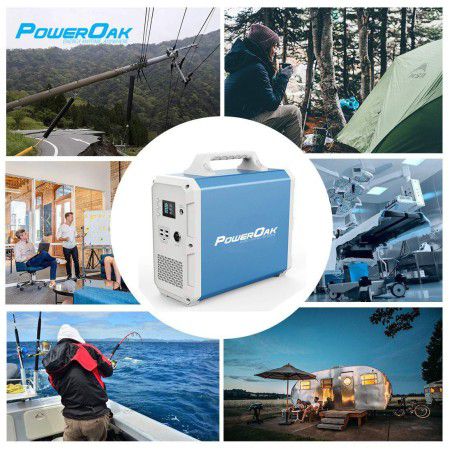 PowerOak - Generatore CA/CC solare PowerOak PS9 da 1.800 Wh - Power bank - PS9