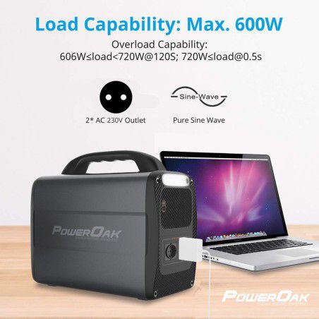 PowerOak - Generatore solare PowerOak PS7 AC100 1.000Wh AC/DC - Power bank - PS7