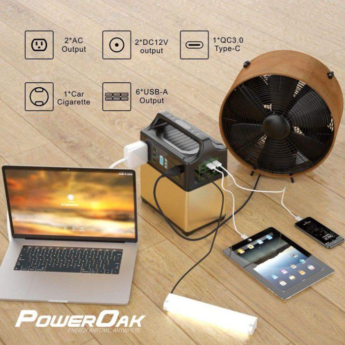 PowerOak - PowerOak PS5 400Wh / 120000mAh generatore solare AC/DC USB-C - Power bank - PS5